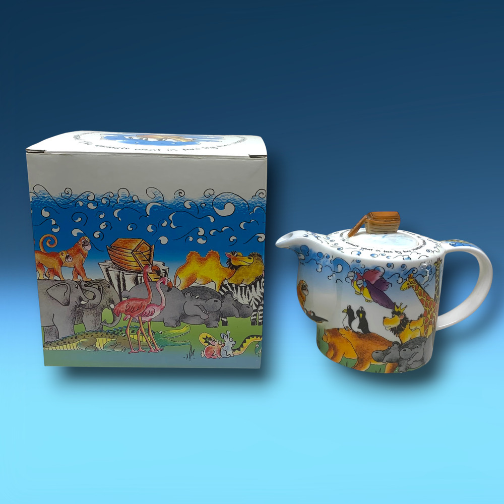 NEW Paul Cardew Noah’s Ark 2008 Teapot 6” Ceramic Whimsical Animal Pairs Boxed